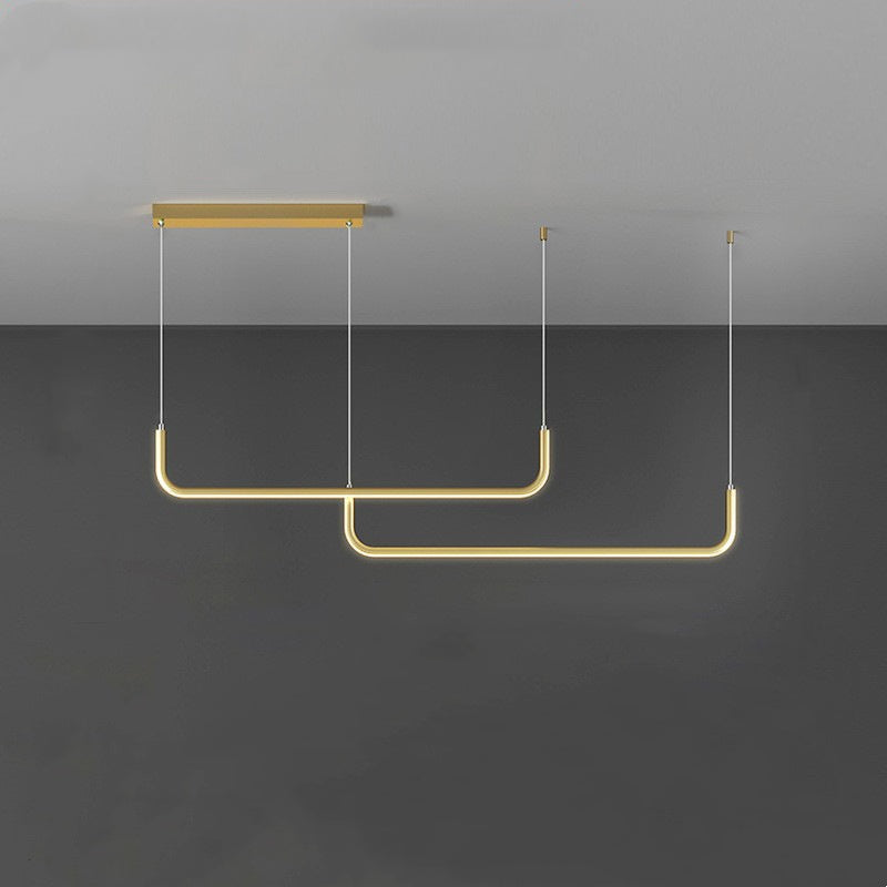 Black Gold Two Tone Finish Modern Linear Pendant Light