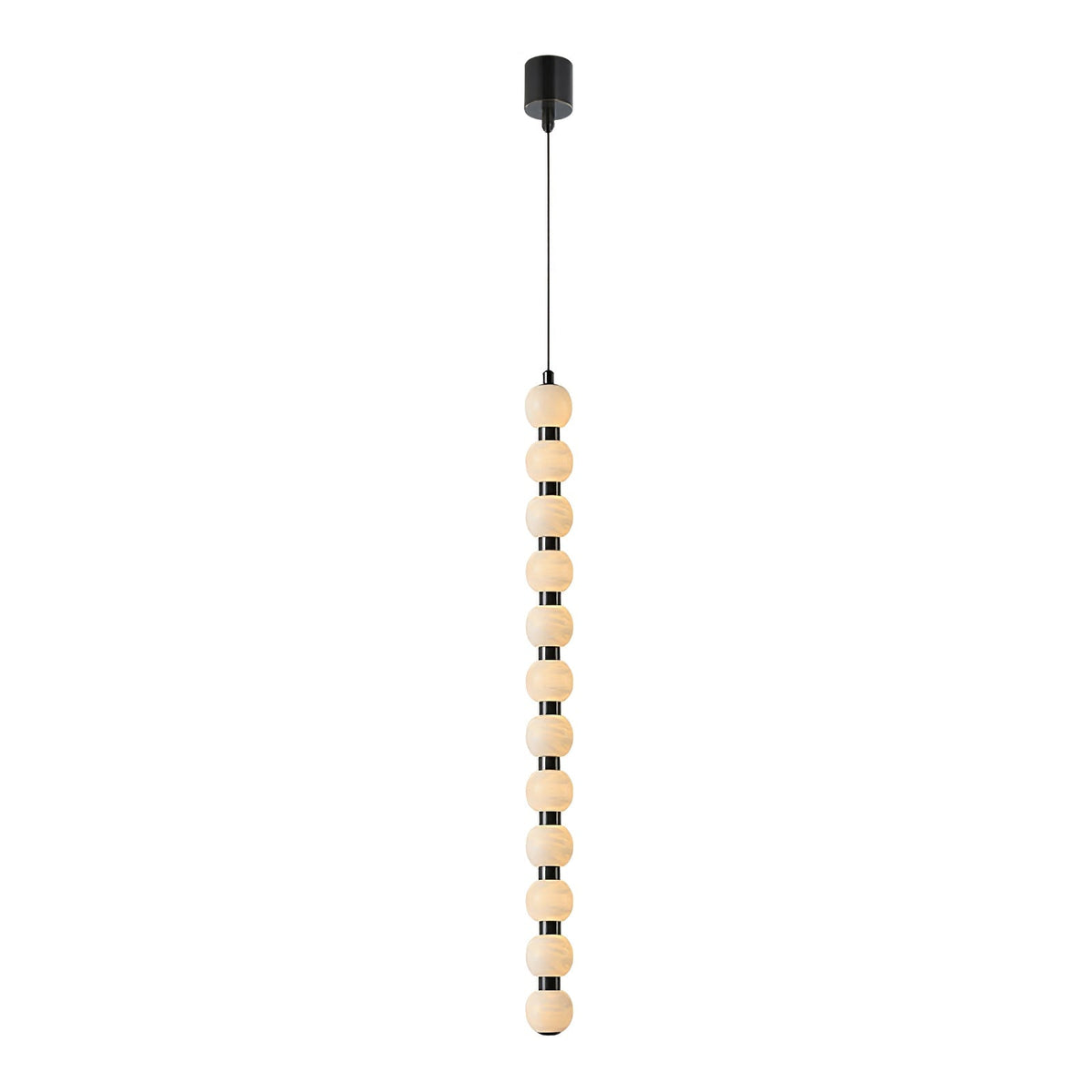 Warm Glow Alabaster Lyra Pendant Light For Stairs