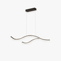 Black Gold Elegant Linear Curved Pendant Light