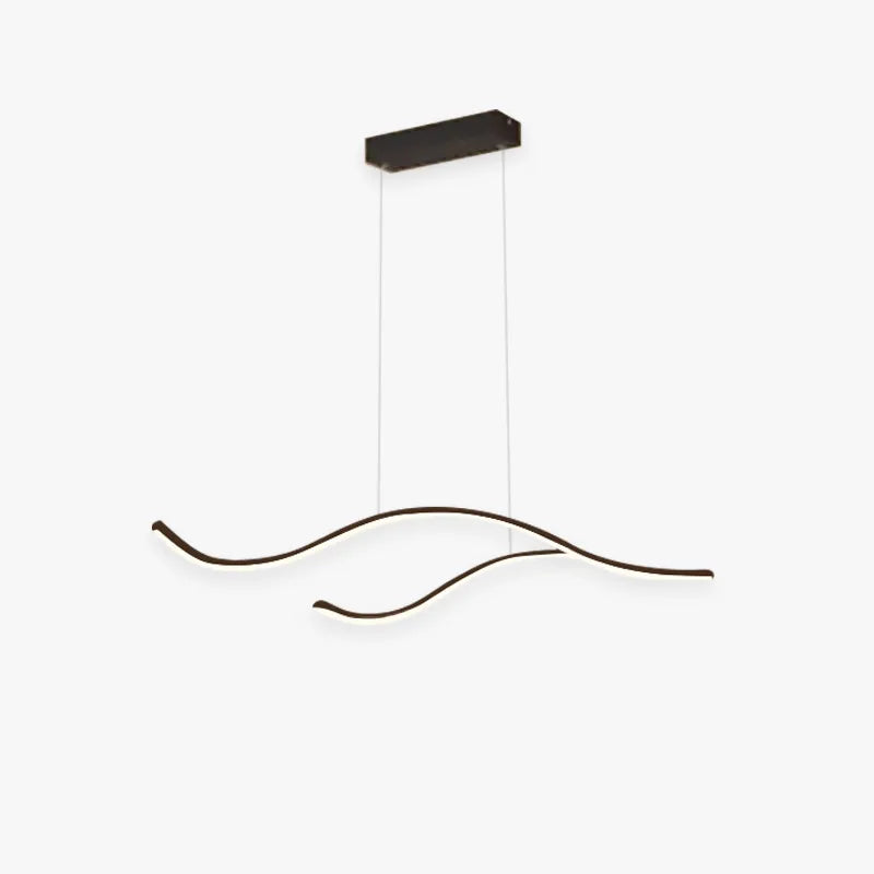 Black Gold Elegant Linear Curved Pendant Light