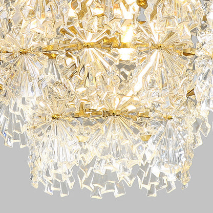 Modern Style Three Rings Gold Pendant Light