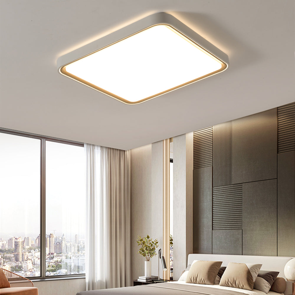 Metal Flush Mount Ceiling Light Round Square Gold Minimalist