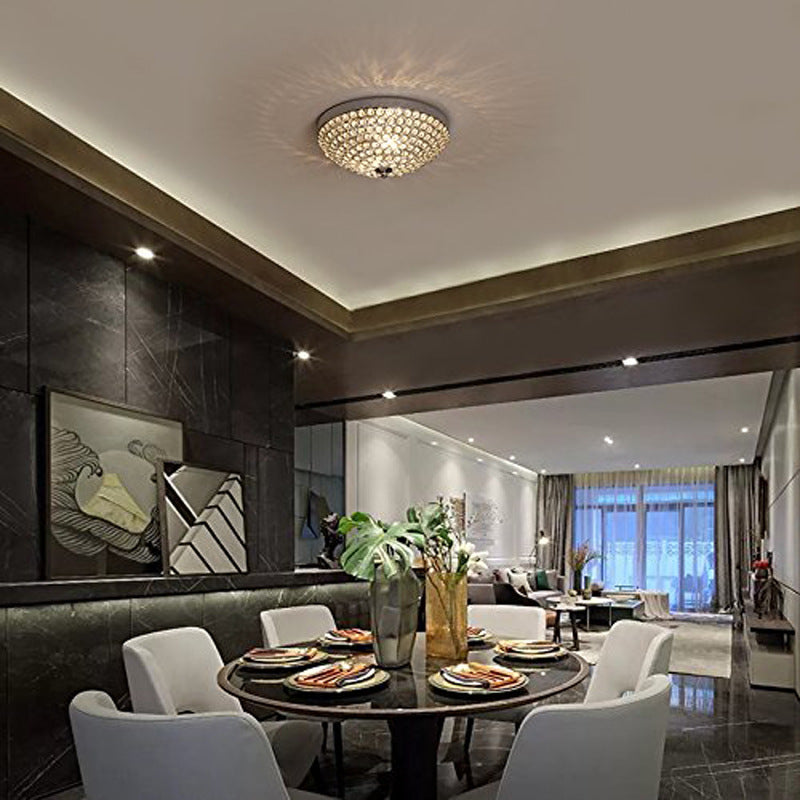 Ceiling Light Flush Mount Crystal Glass For Bedroom And Living Room