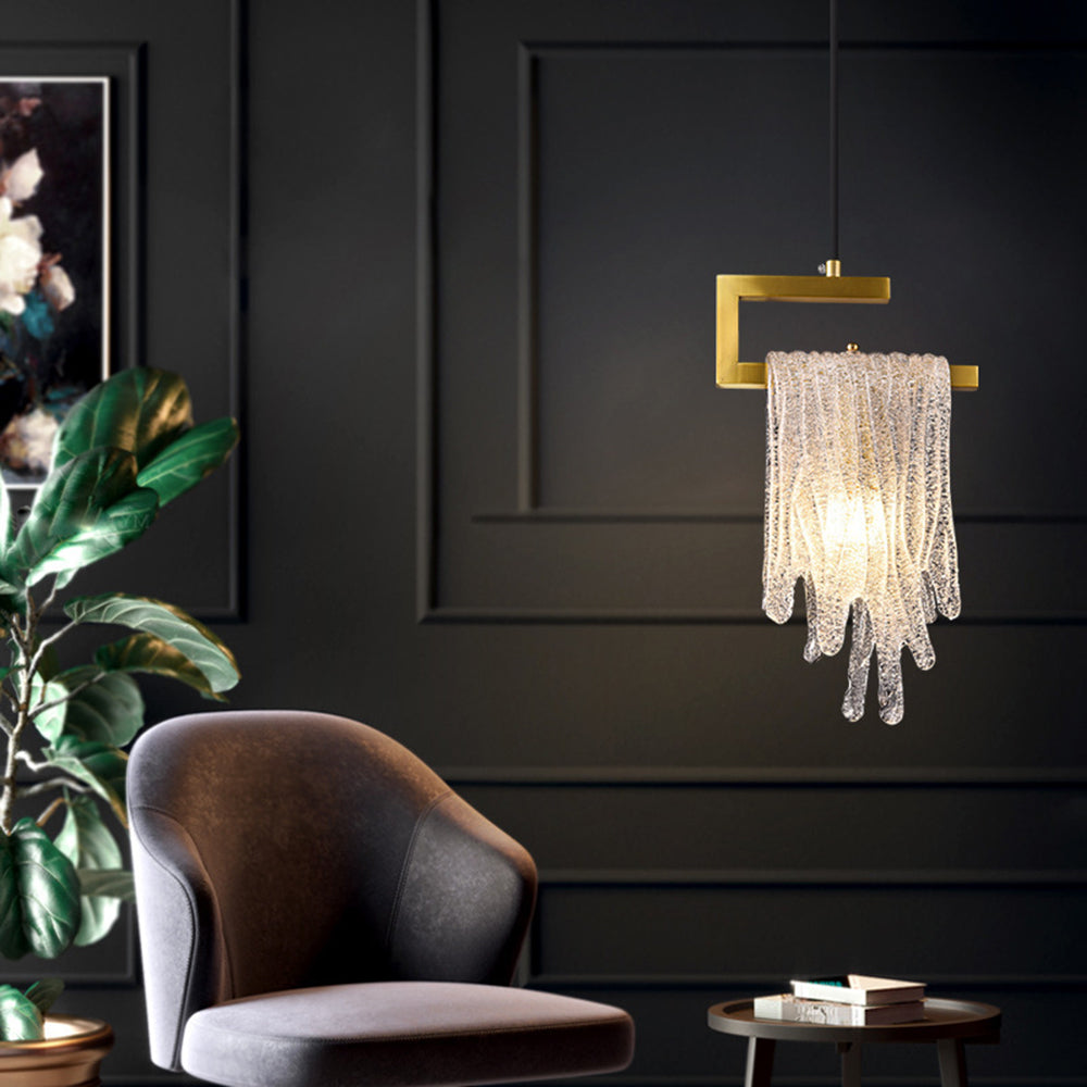 Crystal Accents Gold Jelly Pendant Light