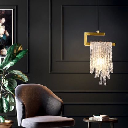 Crystal Accents Gold Jelly Pendant Light