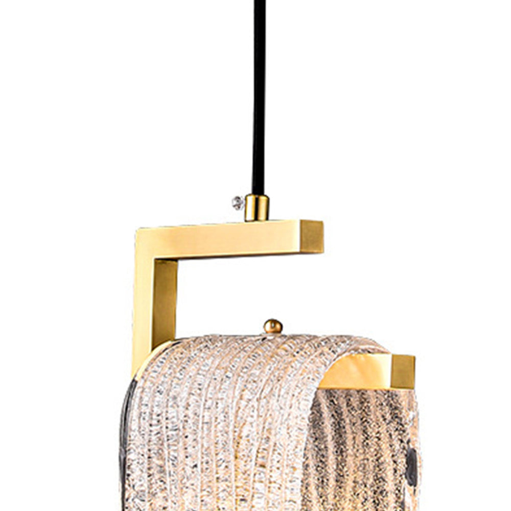 Crystal Accents Gold Jelly Pendant Light
