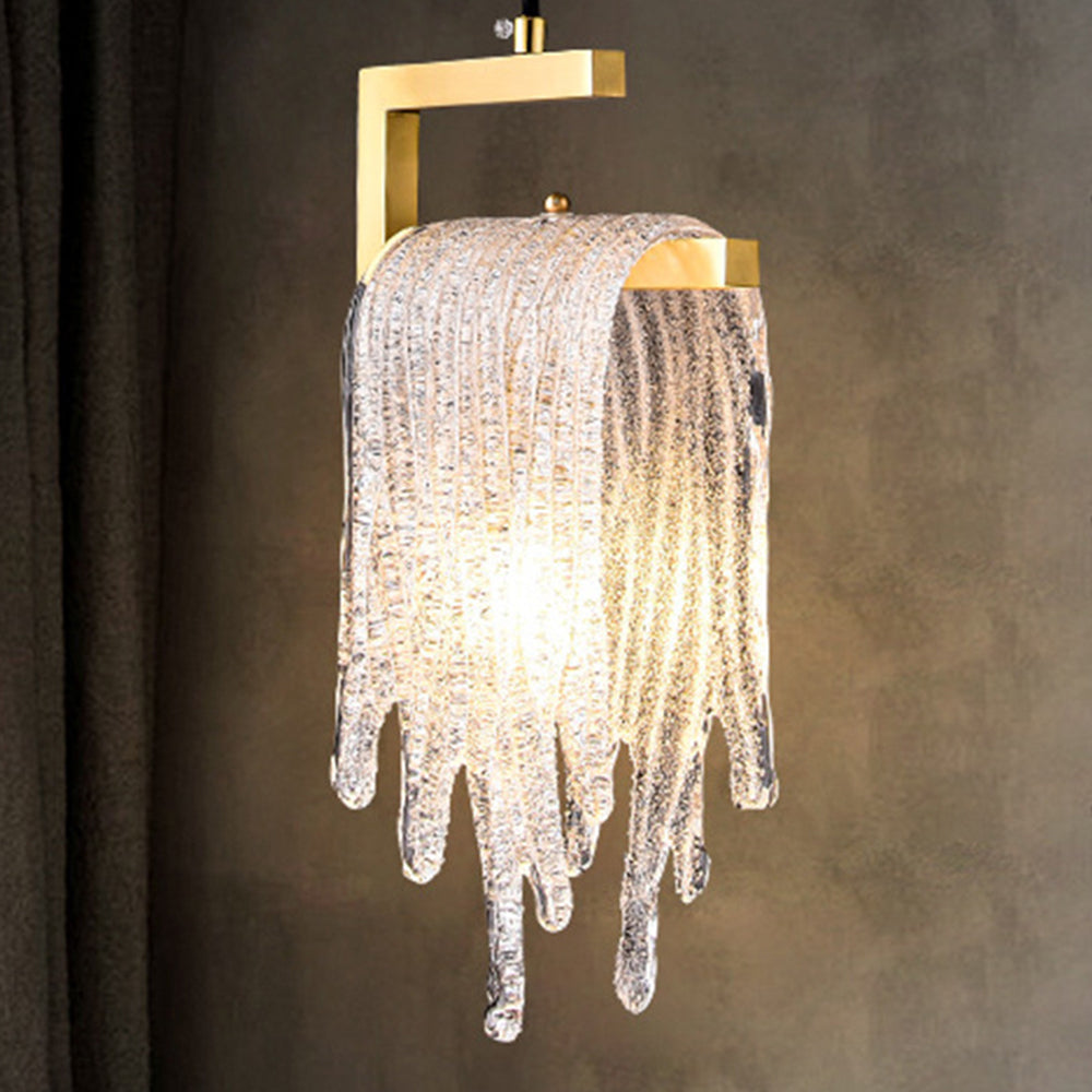Crystal Accents Gold Jelly Pendant Light