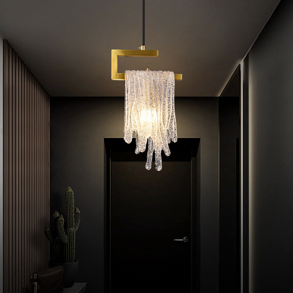 Crystal Accents Gold Jelly Pendant Light