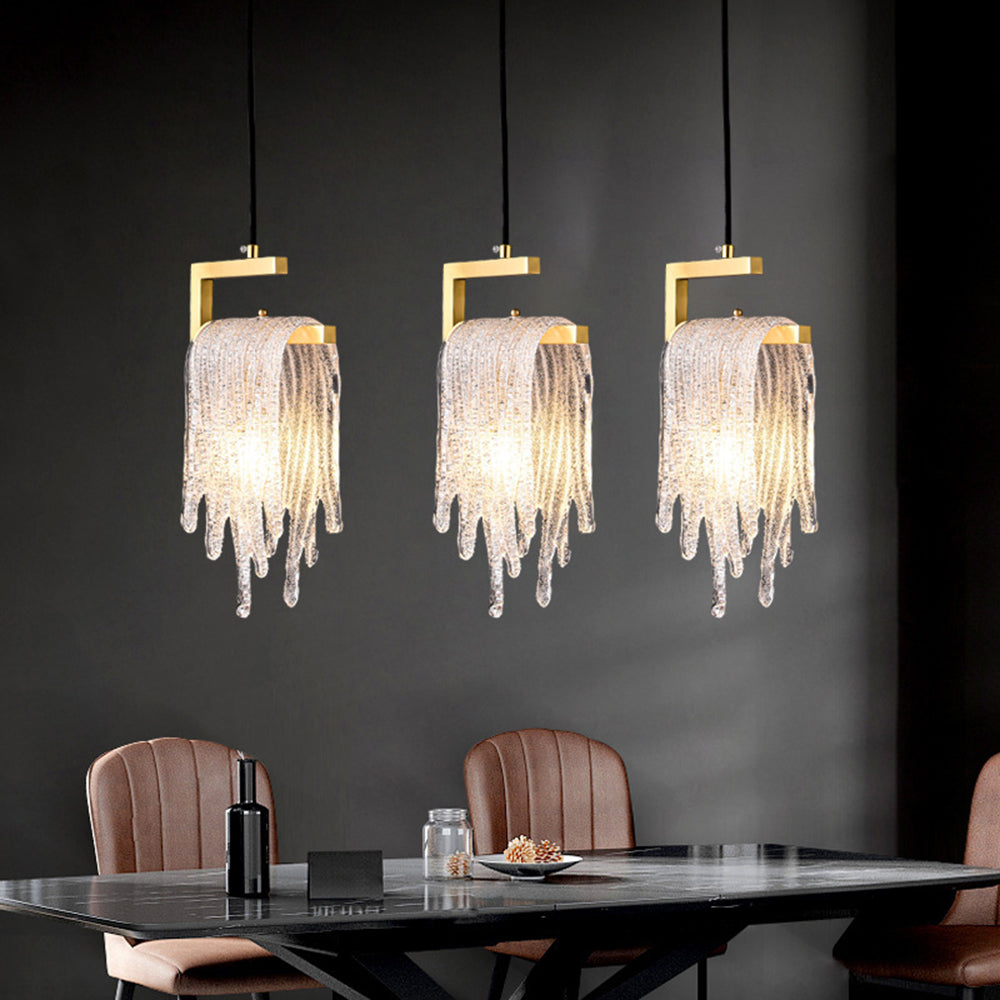 Crystal Accents Gold Jelly Pendant Light