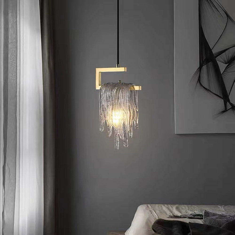 Crystal Accents Gold Jelly Pendant Light