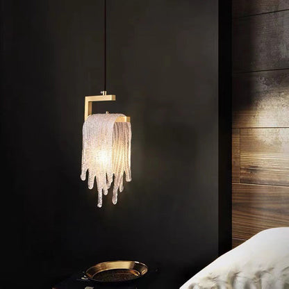 Crystal Accents Gold Jelly Pendant Light