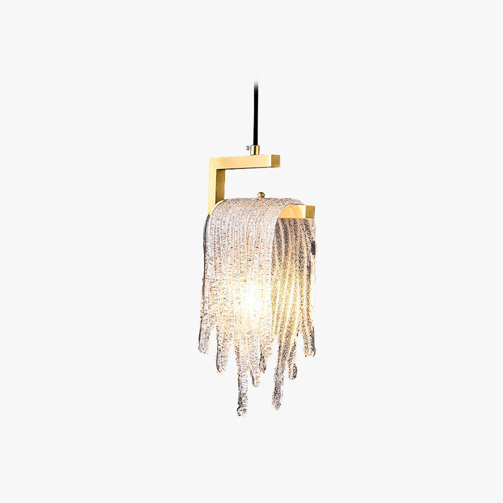 Crystal Accents Gold Jelly Pendant Light