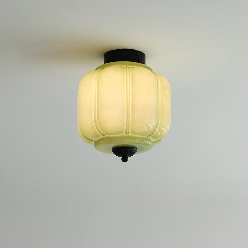 Metal Canopy Glass Green Light Ceiling