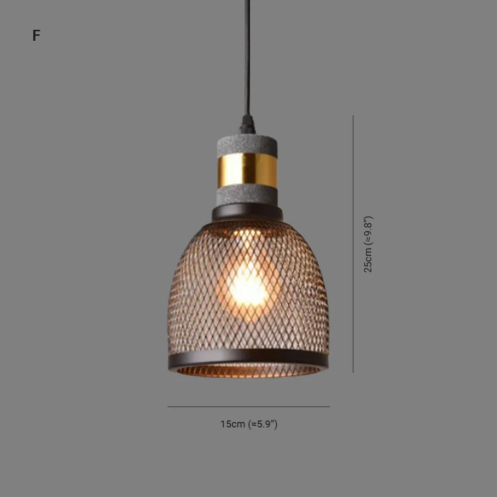 Concrete Top Industrial Cylindrical Pendant Light