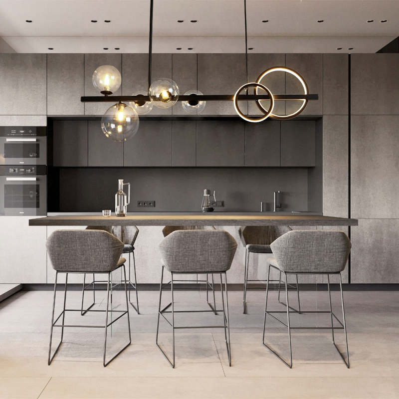 Warm Ring Glow Bubble Circle Pendant Light