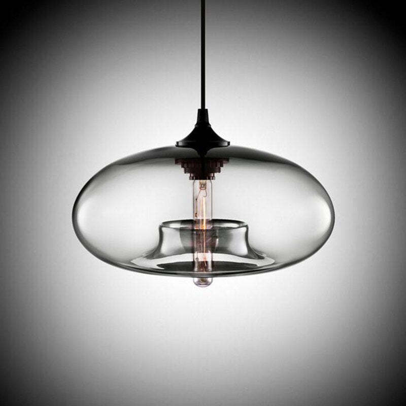 Warm Ambient Glow Bread Shaped Glass Pendant Light
