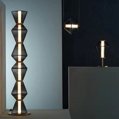 Design Nordique Verre Noir Lampe Pendante et Lampadaire LED