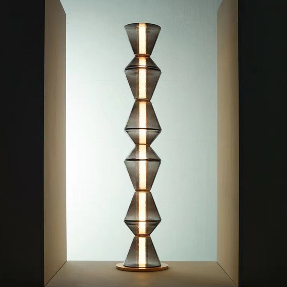 Design Nordique Verre Noir Lampe Pendante et Lampadaire LED