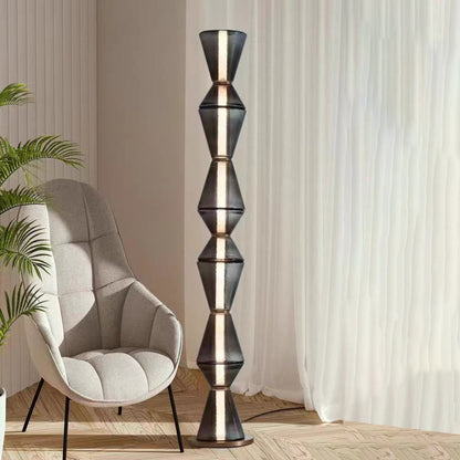 Design Nordique Verre Noir Lampe Pendante et Lampadaire LED