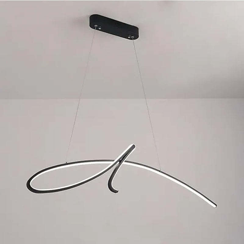 Durable Black Gold Metal Curved Irregular Pendant Light