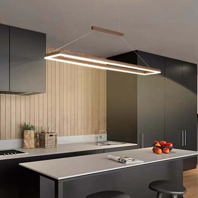 Ambient Glow Rectangular Gold Coffee Pendant Light
