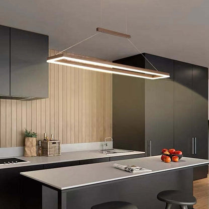 Ambient Glow Rectangular Gold Coffee Pendant Light