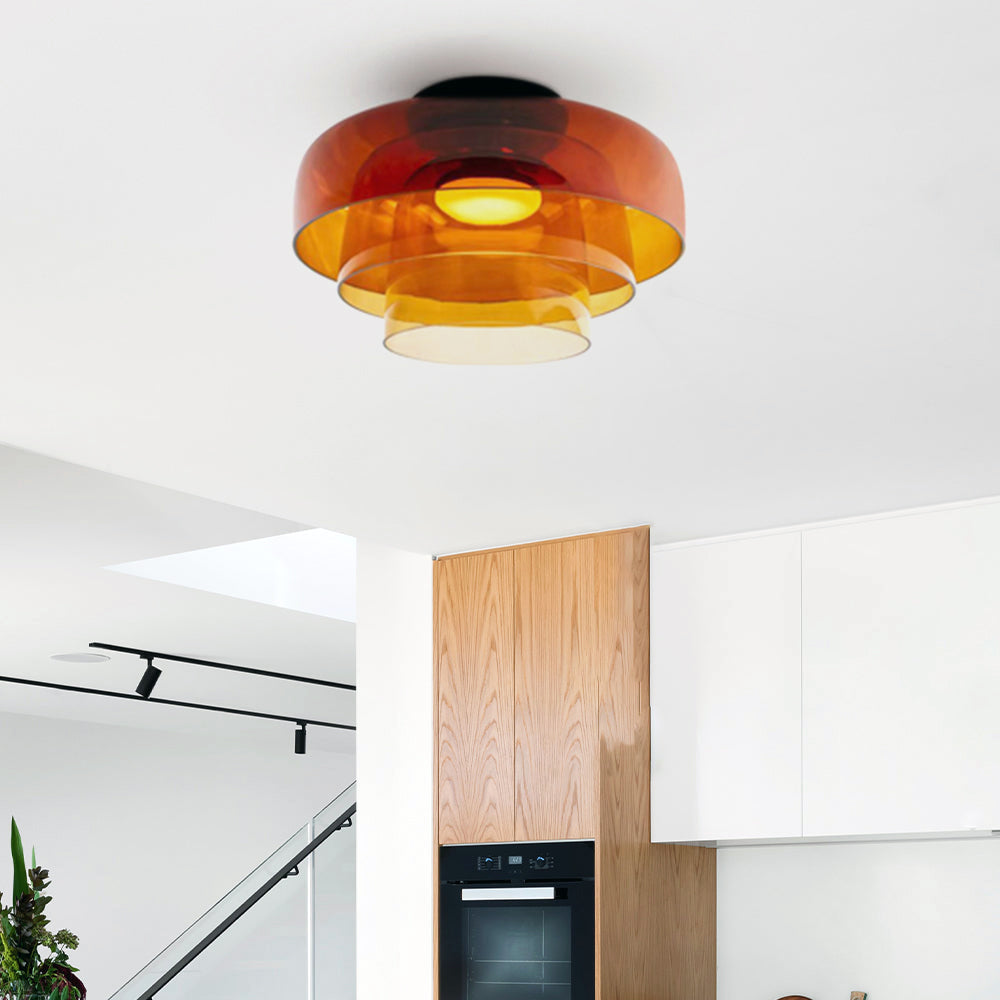 Modern Minimalist Luma Glass Flush Mount Ceiling Light