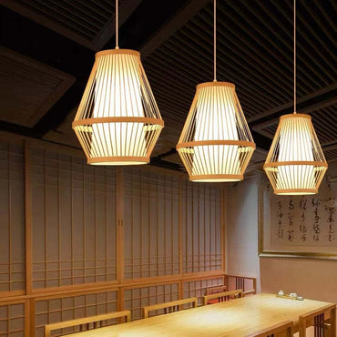 Vintage Charm Handwoven Bamboo Rattan Pendant Light