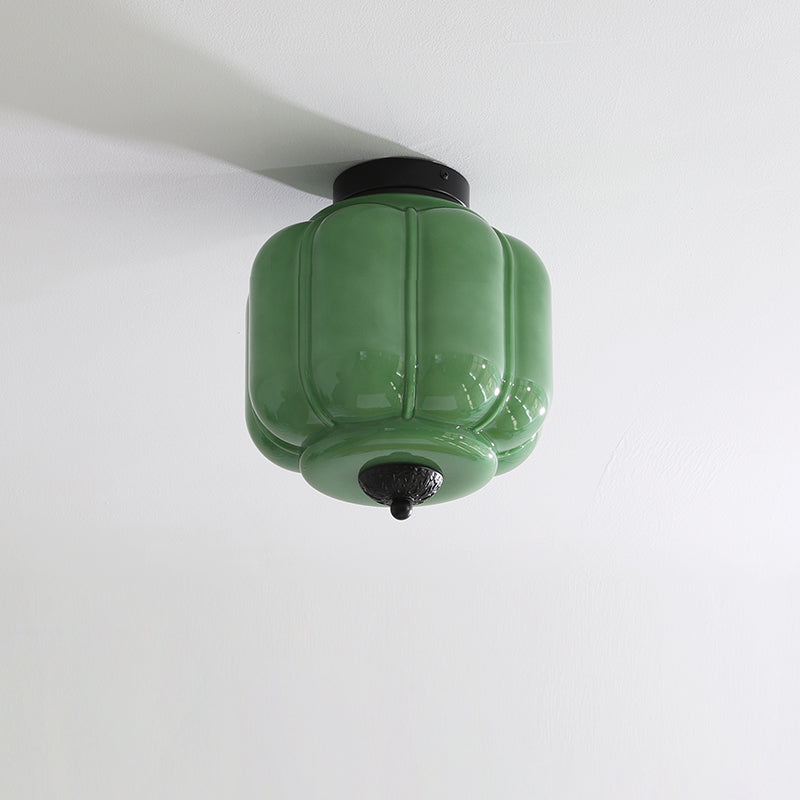 Metal Canopy Glass Green Light Ceiling
