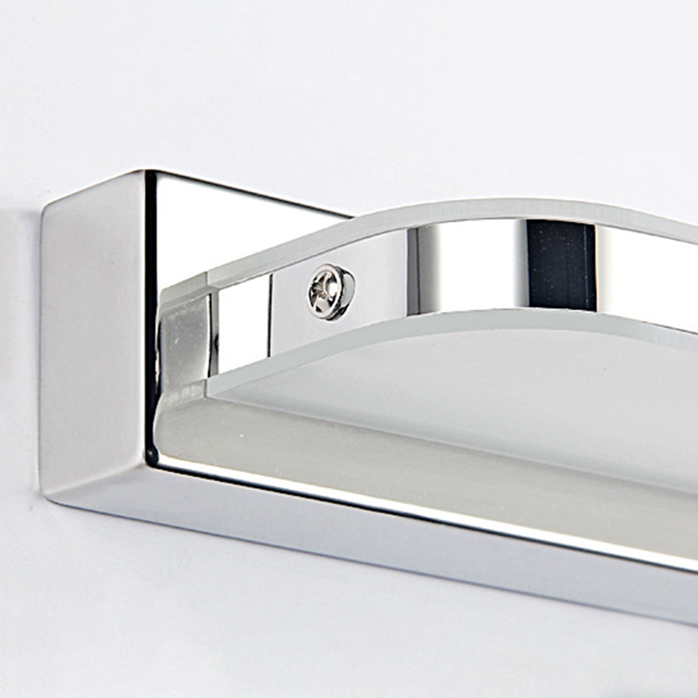 Modern Rectangular Bathroom Wall Light With Mirror Finish