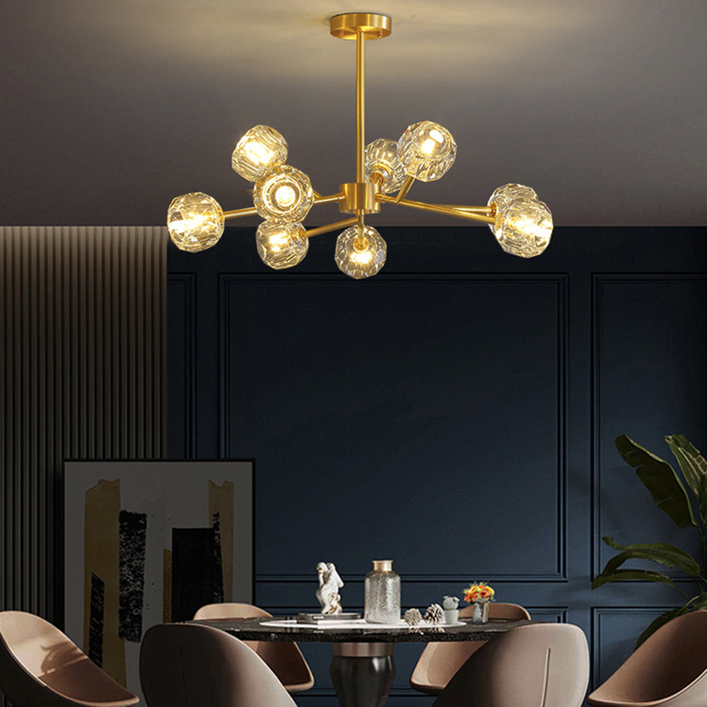 Crystal Shade Gold Metal Pendant Light