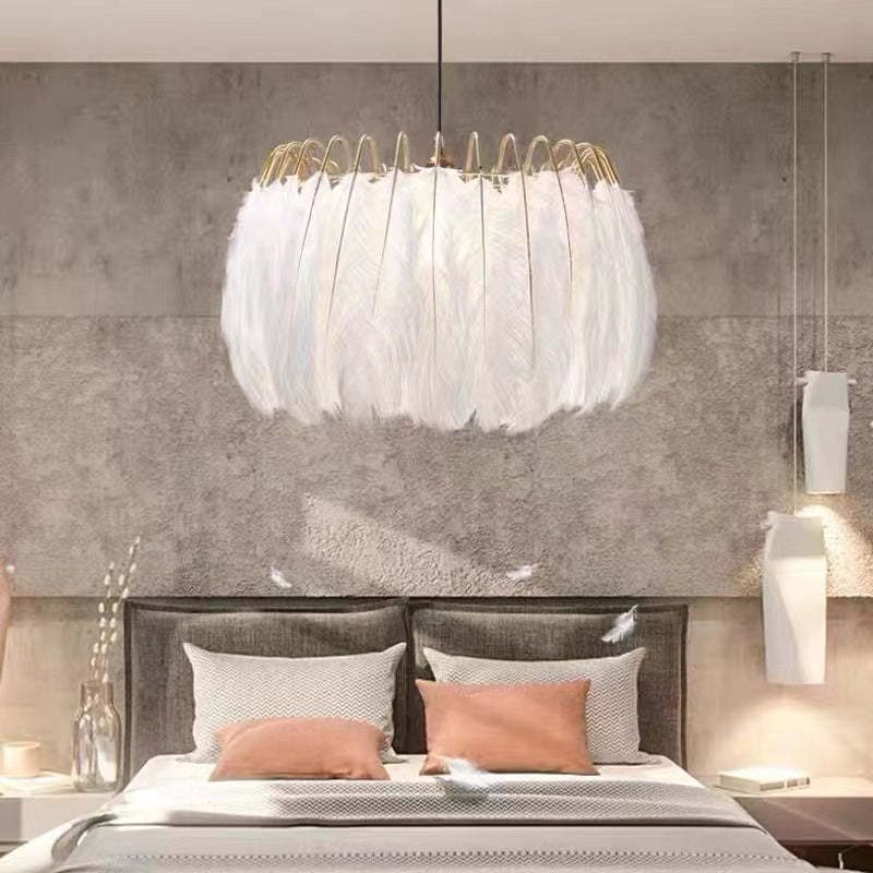 Warm Ambience And Luxurious Soft Glow Elegant Feather Pendant Light
