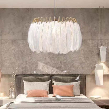 Warm Ambience And Luxurious Soft Glow Elegant Feather Pendant Light