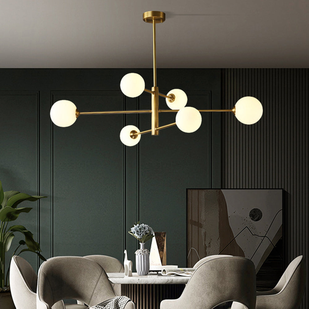Pendant Light in Modern Copper and Black Glass Shade