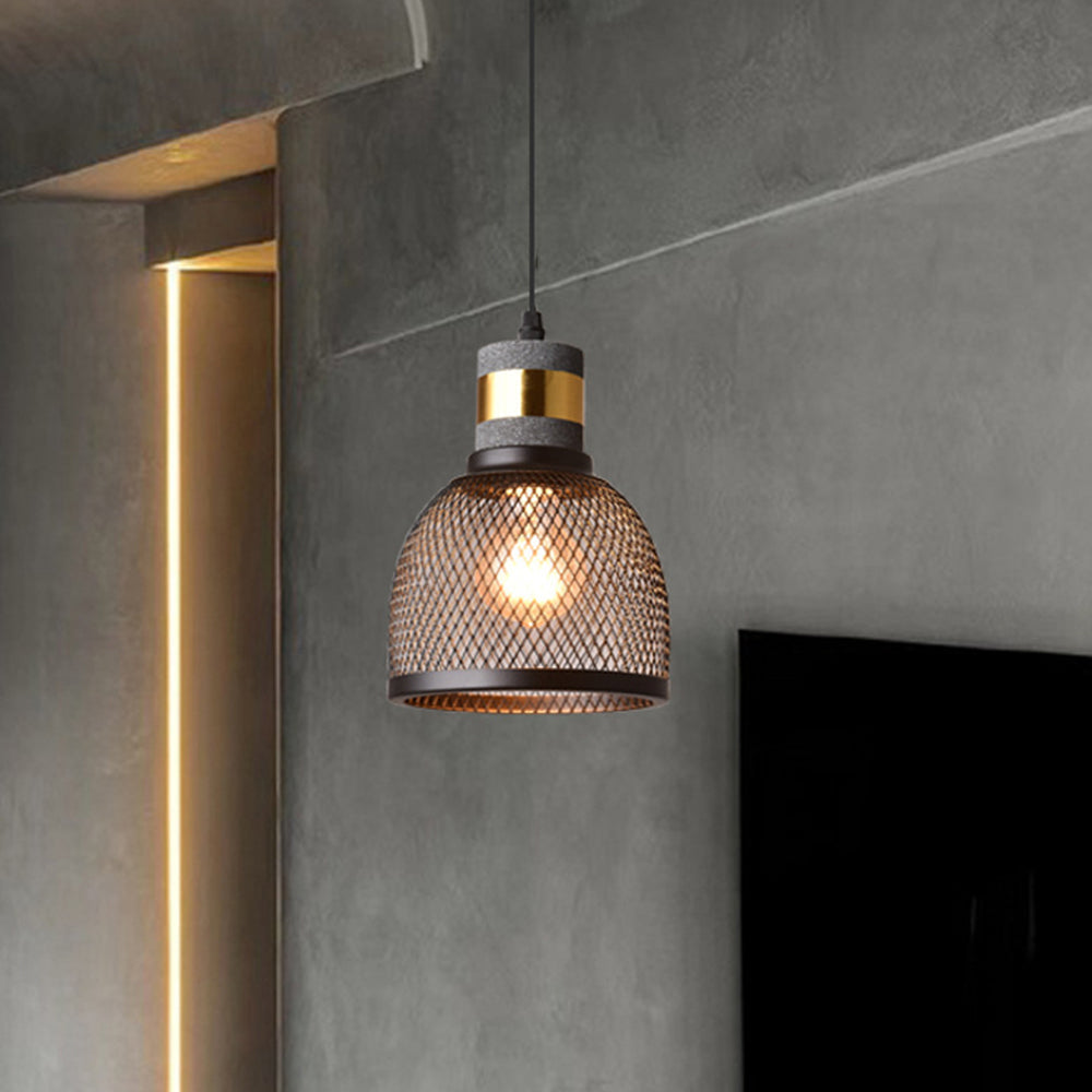 Concrete Top Industrial Cylindrical Pendant Light