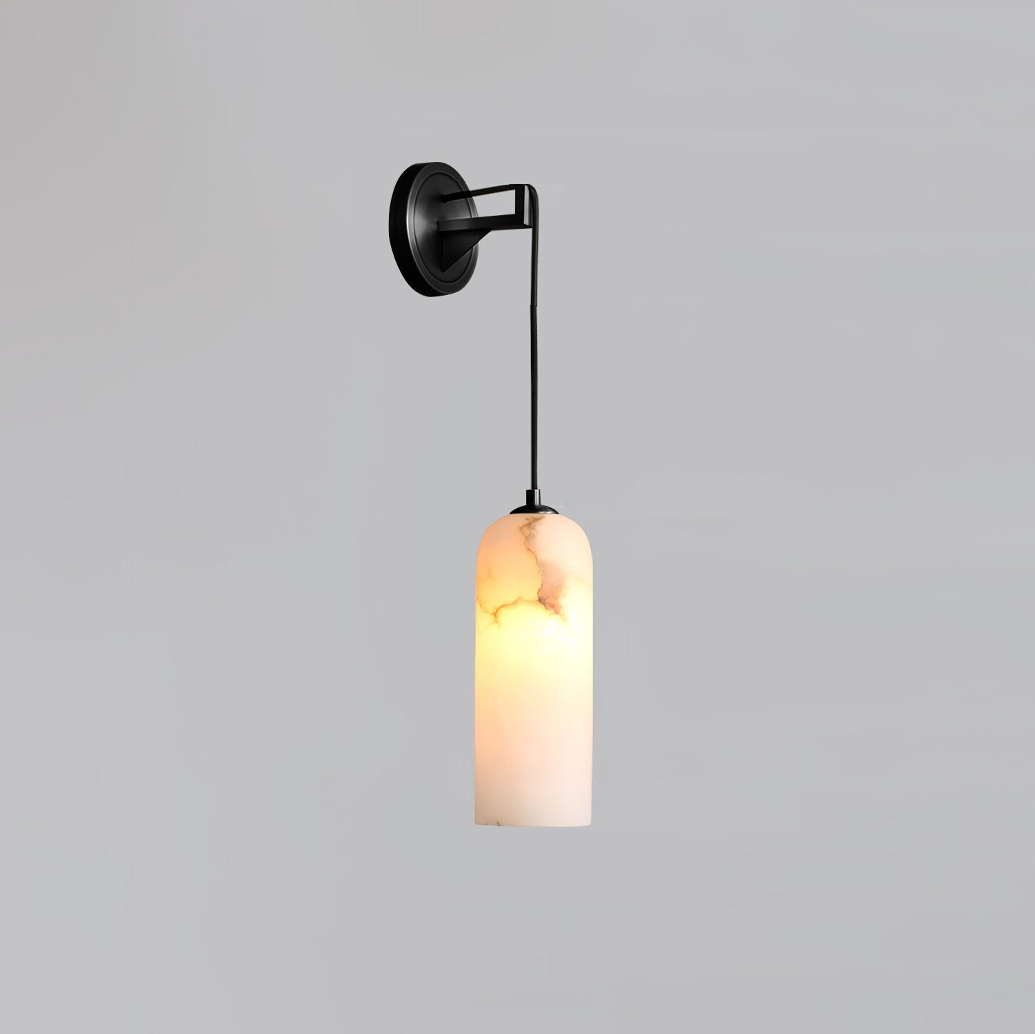 Gentle Glow Wall Light With Alabaster Brass Pendant
