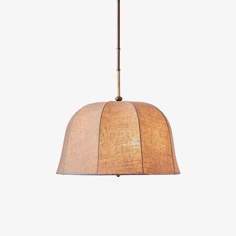 Cozy Warm Glow Fabric Bell Shade Pendant Light