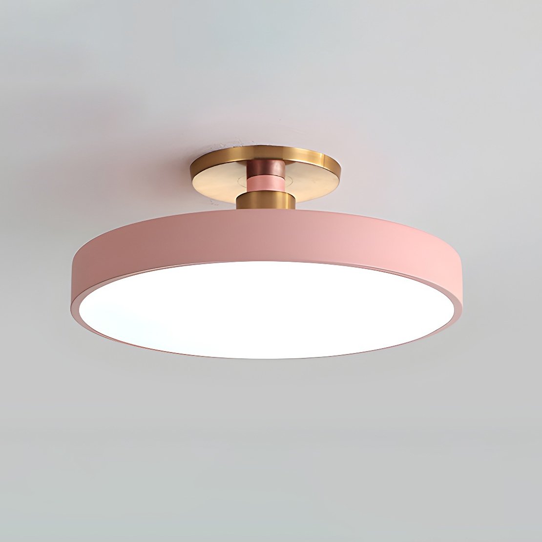 Black White Gold Dusty Blue Slim Round Flush Mount Ceiling Light