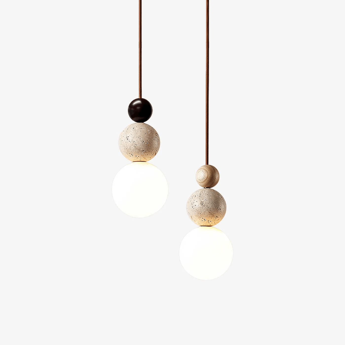 Warm Glow Travertine Yellow Cluster Sphere Pendant Light