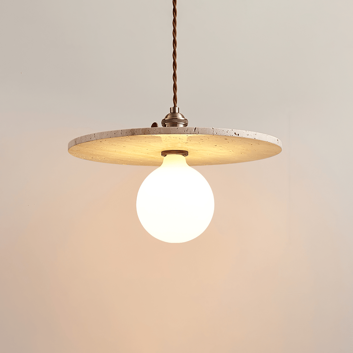 Soft Ambient Glow Travertine Pendant Light