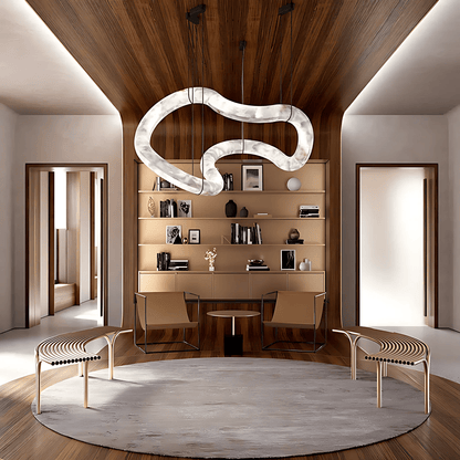 Integrated LED Pendant Alabaster Lamp With