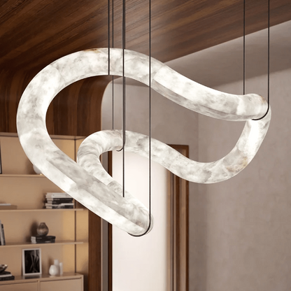 Integrated LED Pendant Alabaster Lamp With