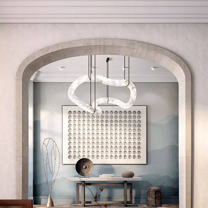 Integrated LED Pendant Alabaster Lamp With