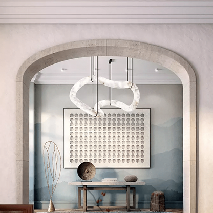 Integrated LED Pendant Alabaster Lamp With