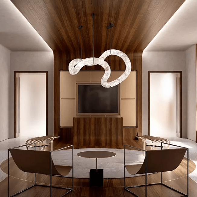 Integrated LED Pendant Alabaster Lamp With