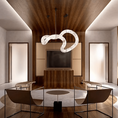 Integrated LED Pendant Alabaster Lamp With