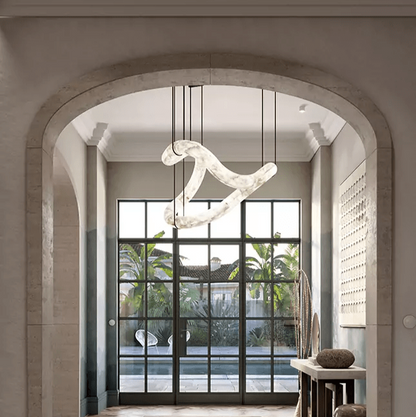 Integrated LED Pendant Alabaster Lamp With