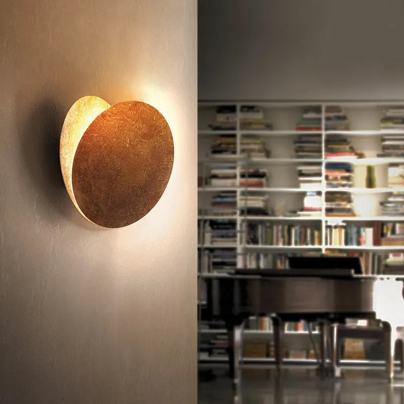 Minimalist Eclipse Moon Round LunaGlow Wall Lamp