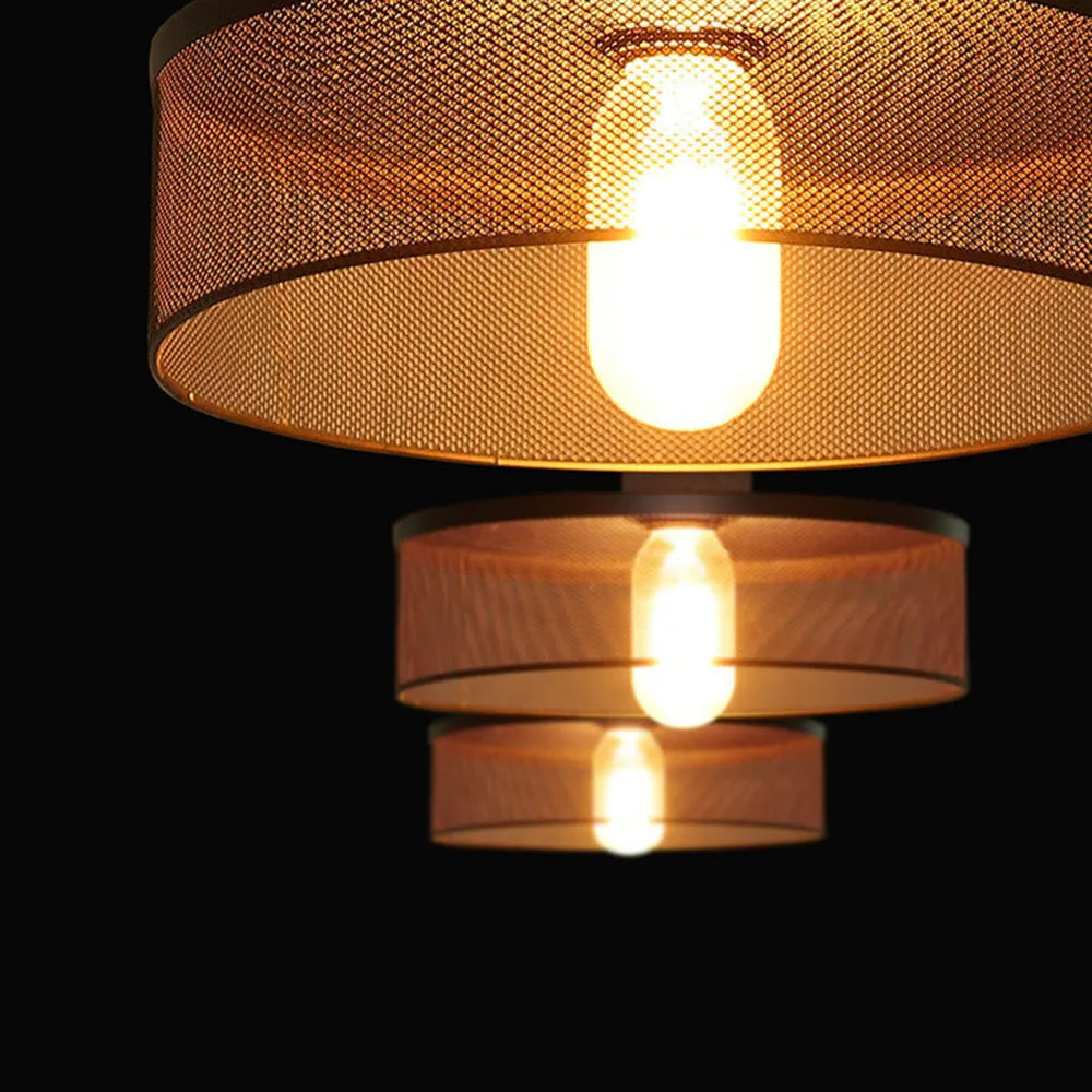 Concrete Top Industrial Cylindrical Pendant Light
