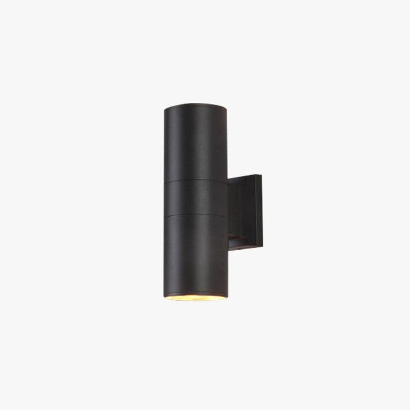 Dual Heads Outdoor Minimalist Metal Wall Light Black